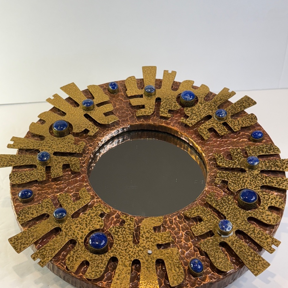 Artisan Mid-Century and South American craftsmanship 💙 Hand-etched Mirror